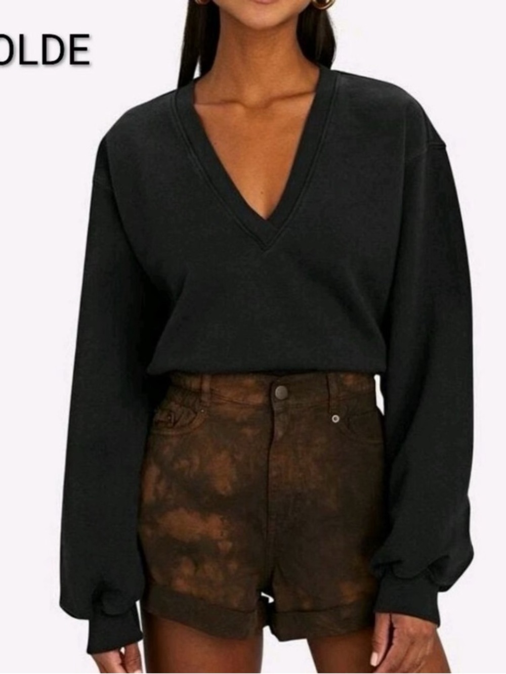 Agolde Black V-Neck Sweater